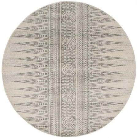 Safavieh Evoke Power Loomed Round Rug; Ivory & Silver - 6 ft. 7 in. x 6 ft. 7 in. EVK226Z-7R